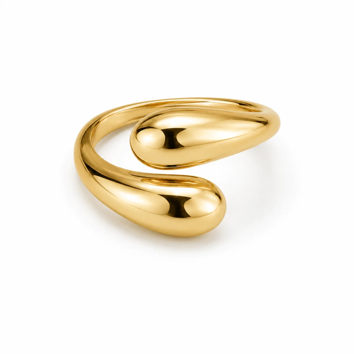 Minimal Damla Formlu Gold Yüzük