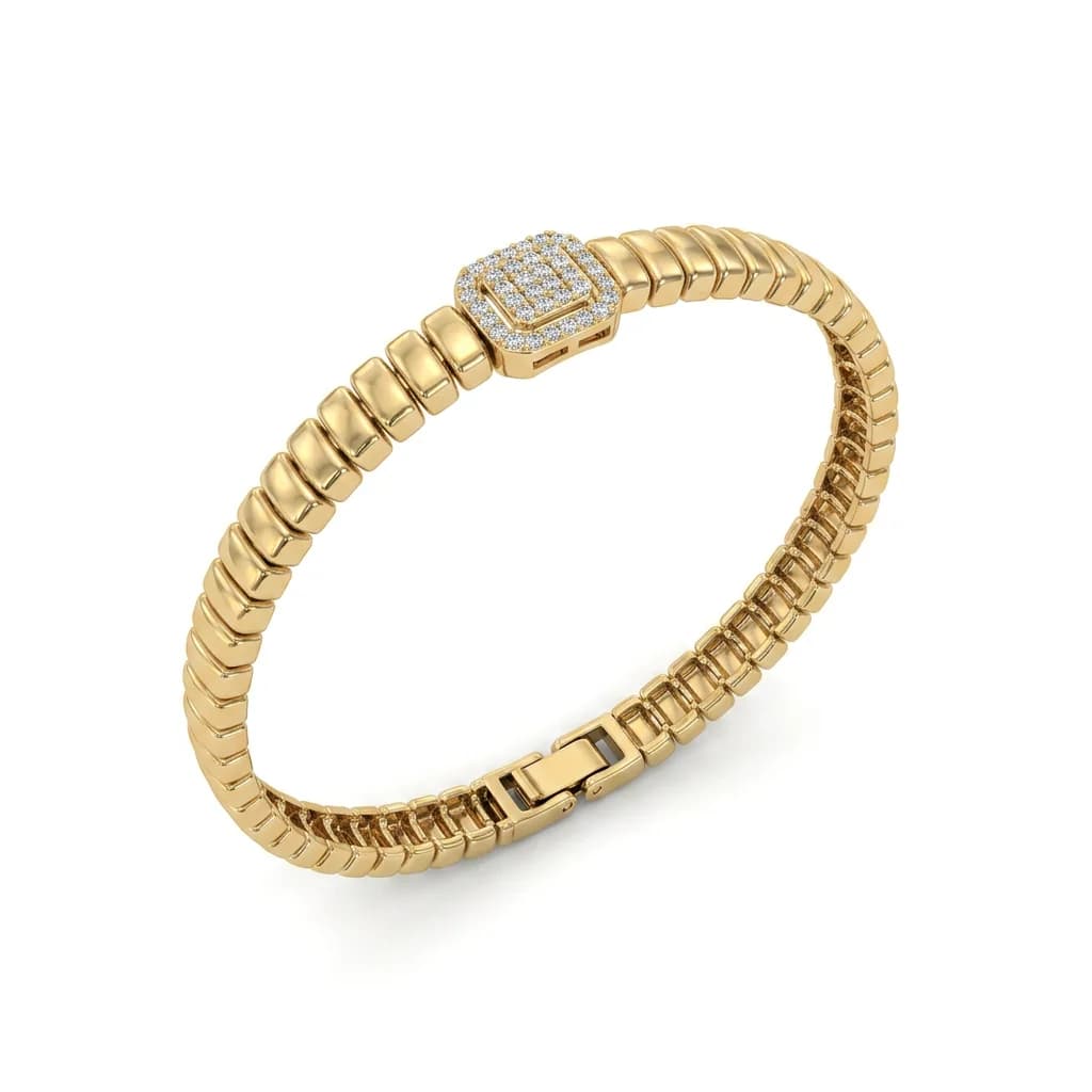 Taş Tokalı Gold Bileklik