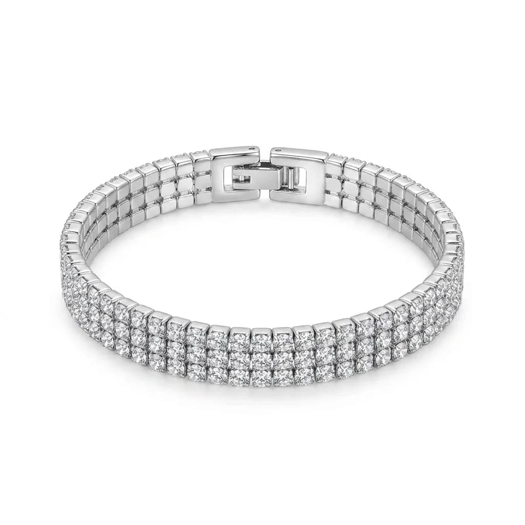 Tam Taşlı Silver Bileklik