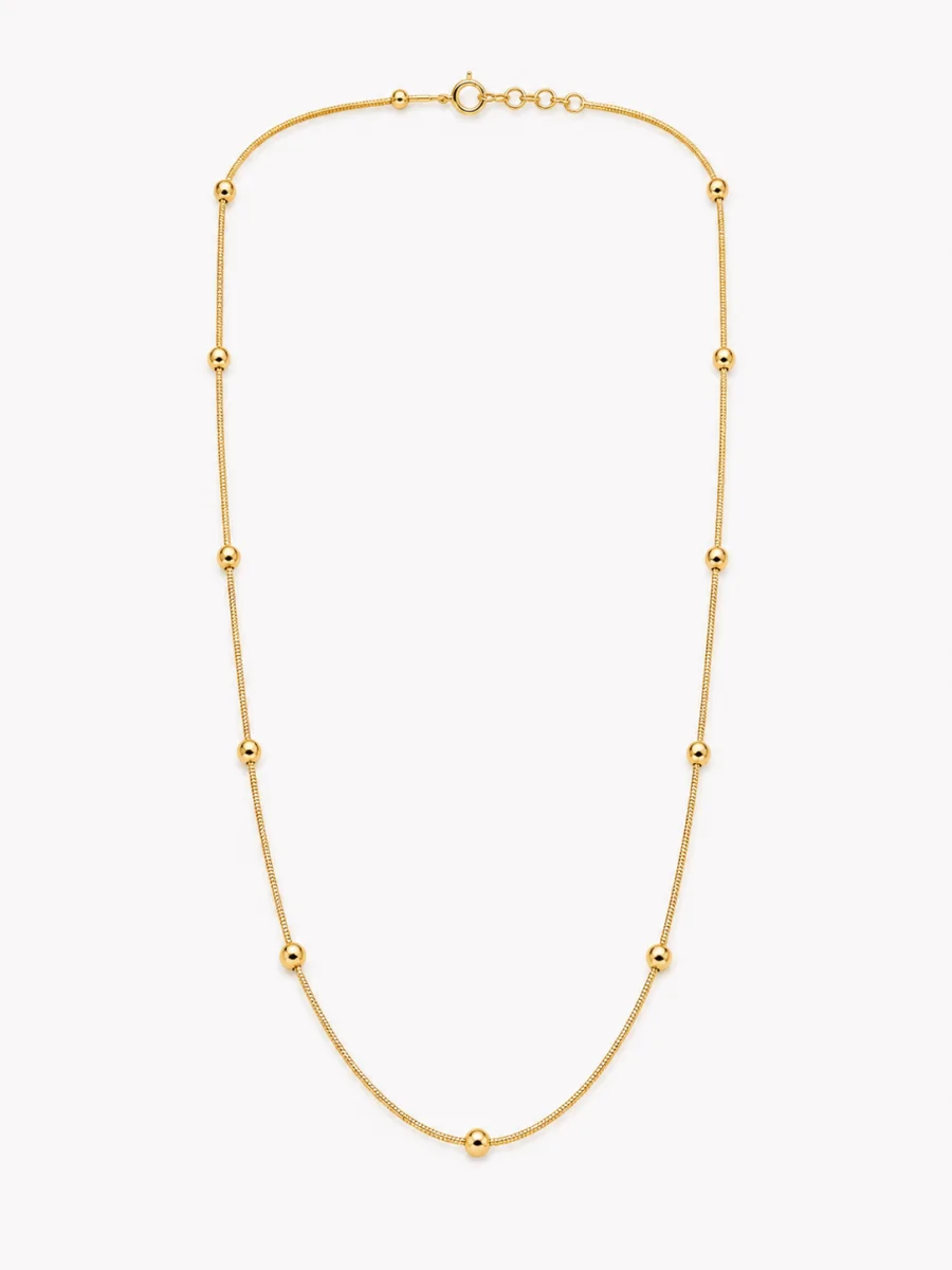Minimal Top Detaylı Altın Kaplama Kolye